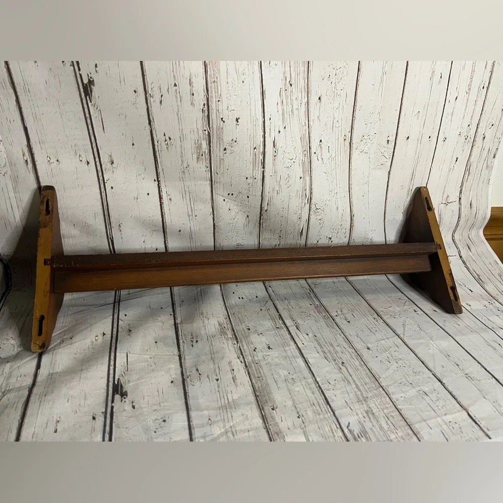 Vintage Wooden Plate Spoon Display Rack Wall Shelf Collection Pegs